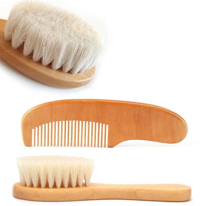 2 wooden baby hair brushes combs soft baby bath brushes hair cleaning body friendly baby protection shower baby care tools W240813