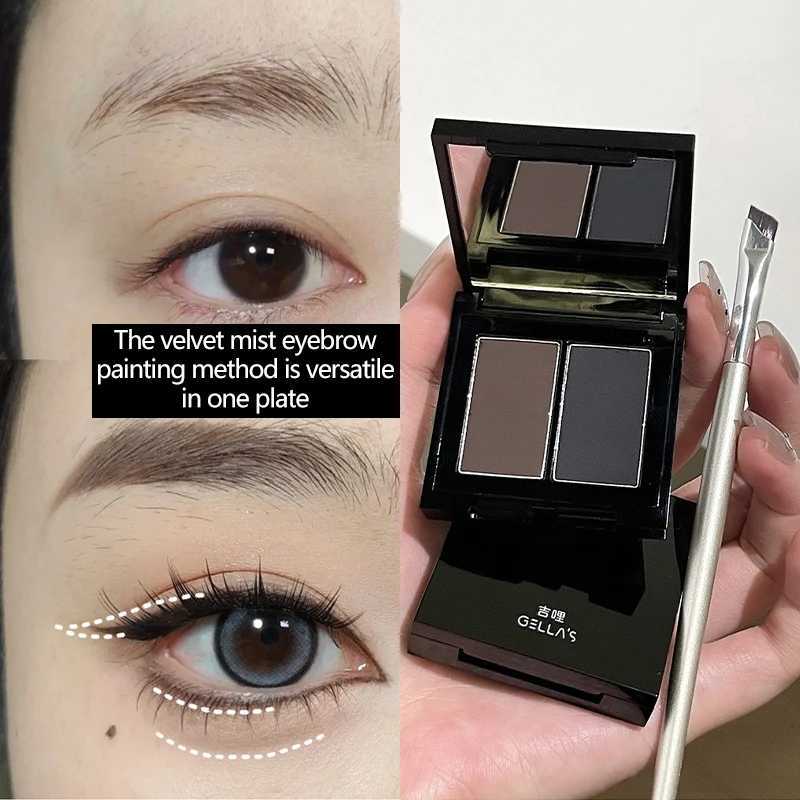 Waterproof Matte Eyeliner Powder Palette Double-color Eyebrow Powder Quick Dry Smooth Black Brown Eye Shadow Makeup Cosmetics Y240813