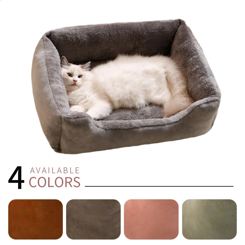 Bed For Dog Cats Puppy House Small Medium Cat Pet Sleeping Sofa Plush Sofa Mats Dog Cushion Pet Accessories Room Decoration 240812