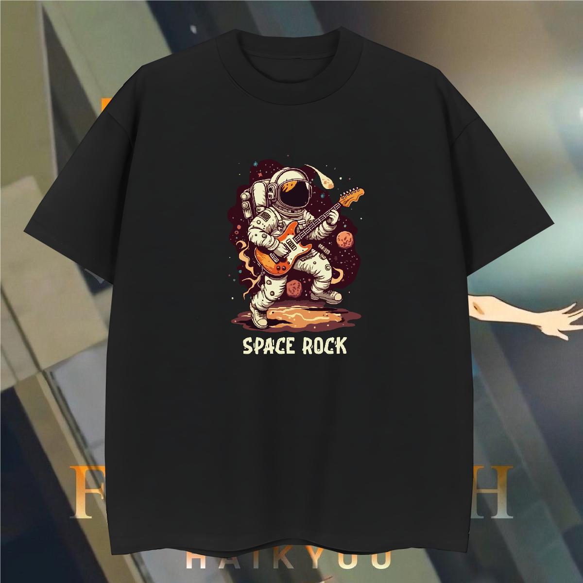 Men T Shirts 100% Cotton 230g universe Summer Casual Breathable Short Sleeve Graphic Mens Tshirts Fashion Unisex Tees Shirts
