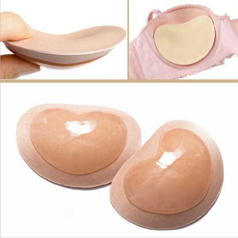 1 pair of adhesive breast enhancer bikini womens bra swimsuit invisible heart-shaped pad bra insert type Nipple pad push silicone braXJ250324