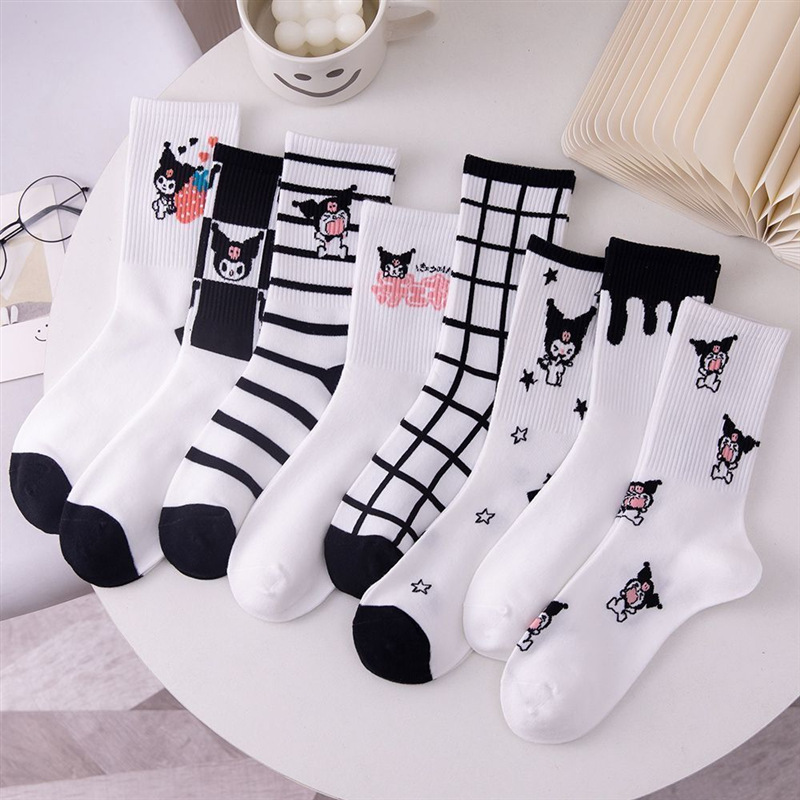 Wholesale Socks Autumn Socks Children's Long Tube Ins Trendy Versatile High Beauty Forest Series Middle Tube Student White Cute