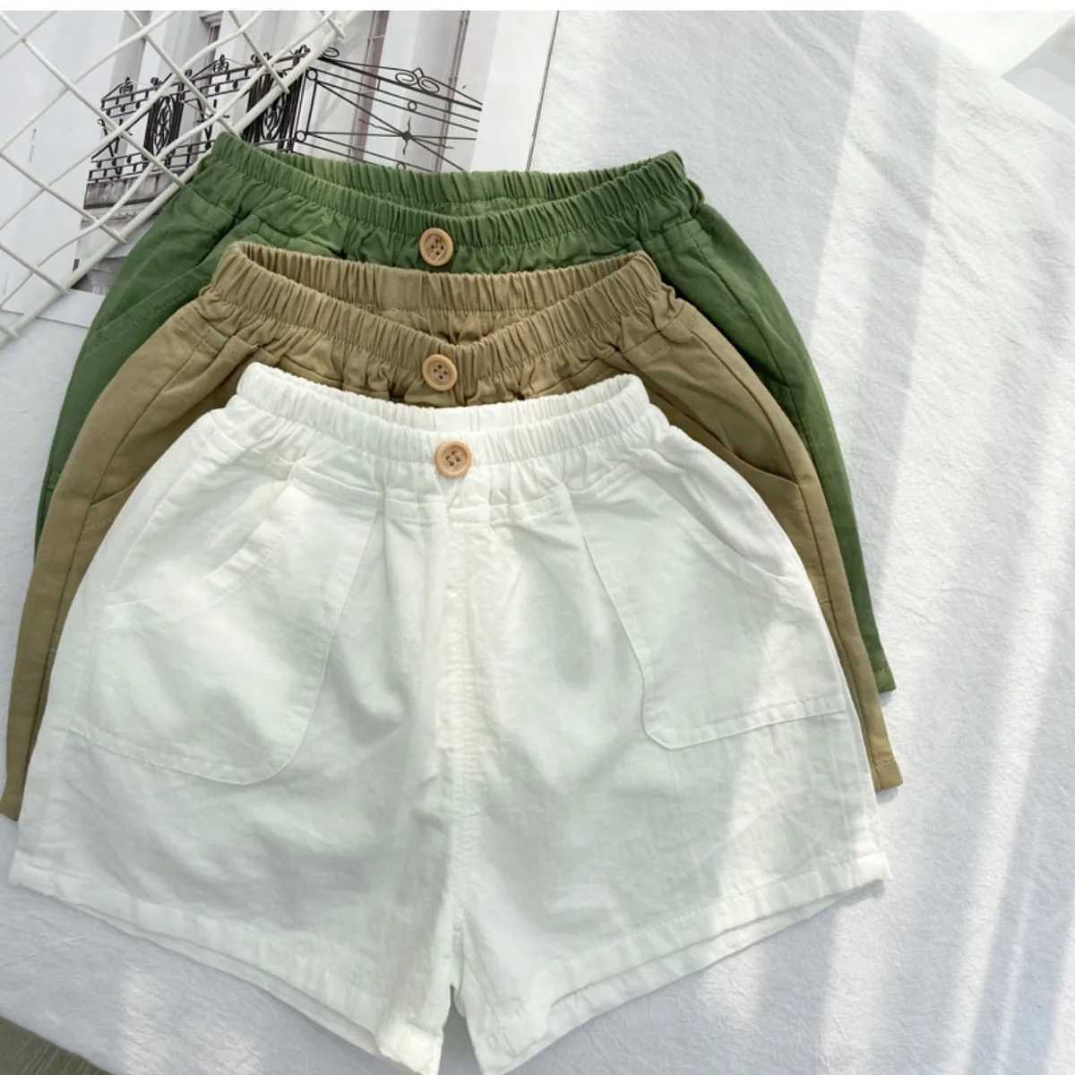2024 New Childrens Summer Cotton Thin Shorts Boys Casual Shorts Baby Cotton and Linen Breathable Clothing Foreign Boys Shorts 18M-4T W240813