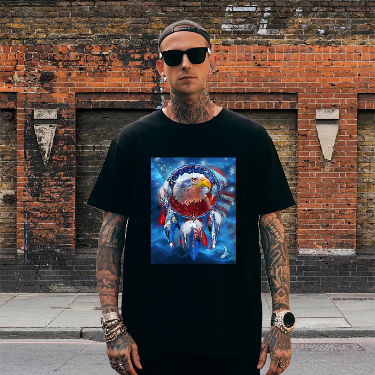 TOP Quality T Shirts Men eagle Short Sleeve Soft Casual Daily Wear Oversized 230g 100% Cotton Tshirt for Man Woman 2024 Summer Tops