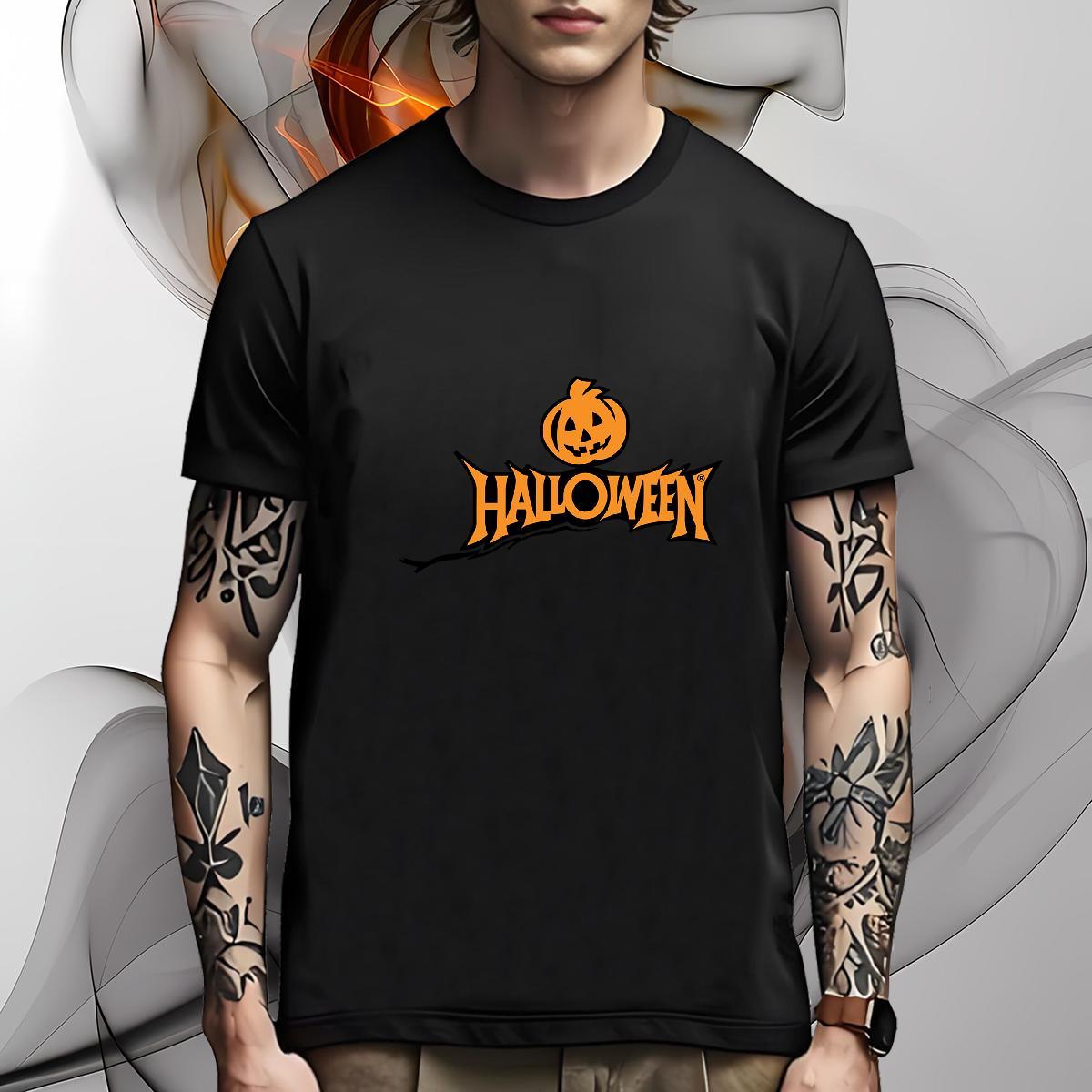 Popular Mens T Shirts pumpkin Crew Neck Breathable Outdoor DIY Logo Oversized 230g Pure Cotton Tshirts Classic Clothes