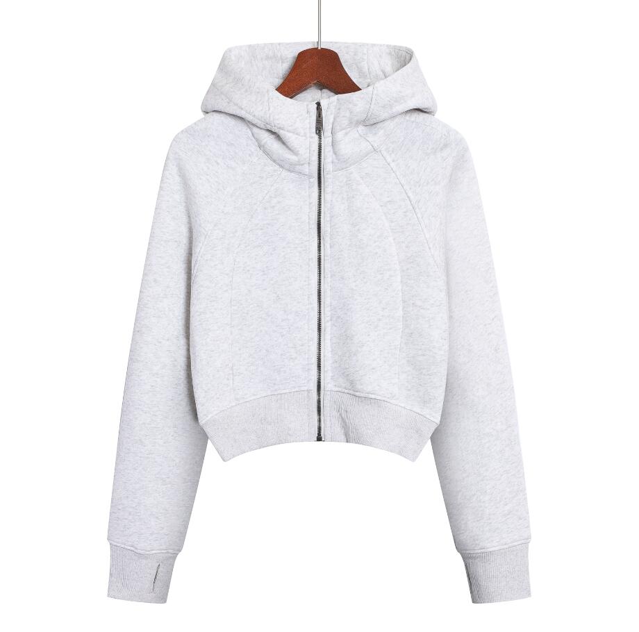 Women Hoodies Full Zip Plush Fleece Jacket Yoga Sports Gym Running Workout Casual Leisure Outerwear Warm Soft Cozy Winter Hoodie