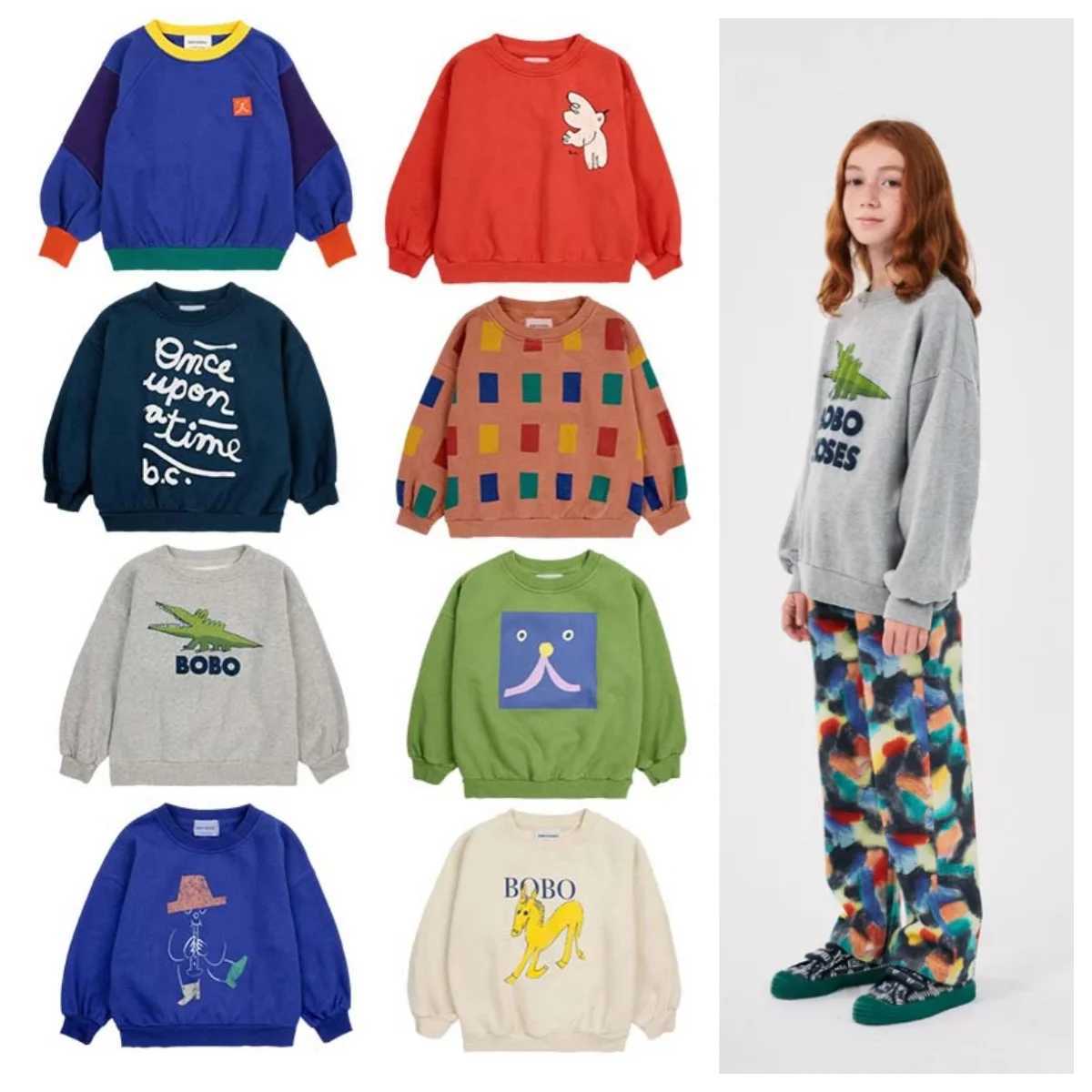 Sweatshirts for Kids 24 New Boys and Girls Cotton Sweatshirts Breathable and Comfortable Printed Tops Kids Clothes GirlsY240814