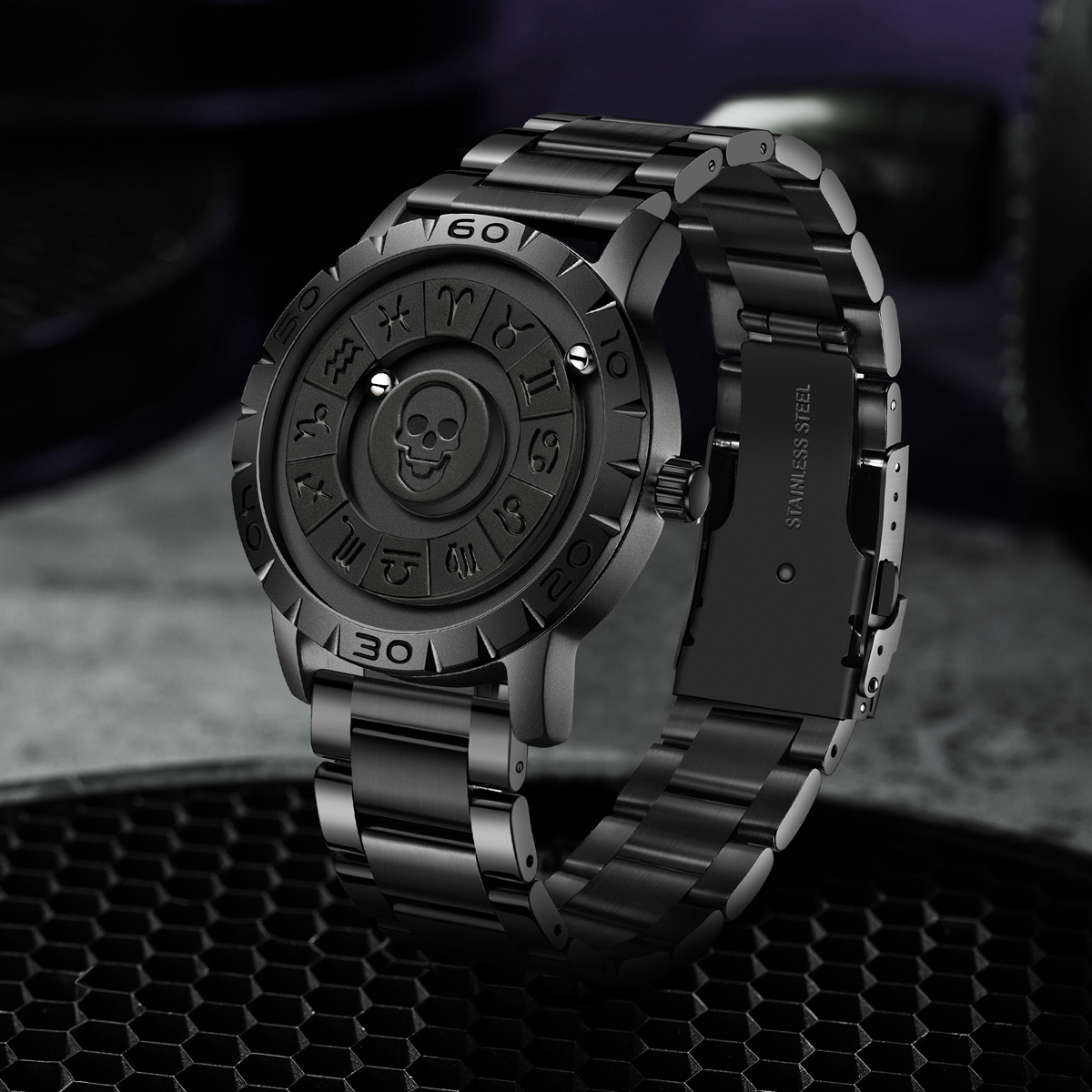 LIGE's new magnetic ball bearing men's precision steel strip watch, creative personalized waterproof sports fashion watch