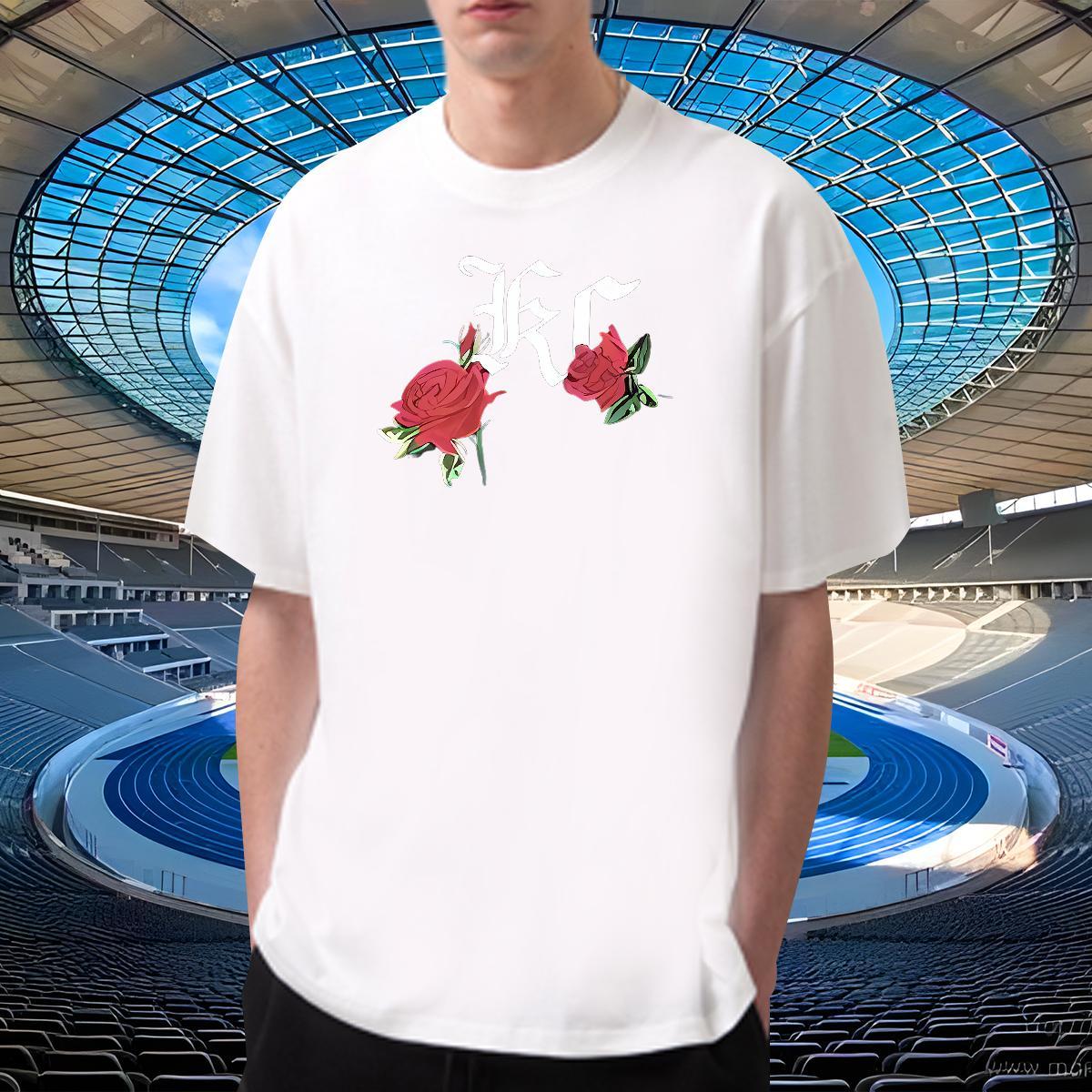 Unisex Men Tshirts Sports Casual 100% Cotton 230g Asian Size Short Sleeve Soft flower T-Shirts for Men Stylist Tops Shirt