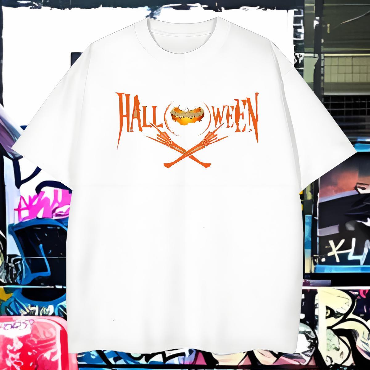Designer T-Shirts halloween Breathable Short Sleeve Summer Casual DIY Printed 100% Cotton 230g Couples T Shirts Fashion Clothes