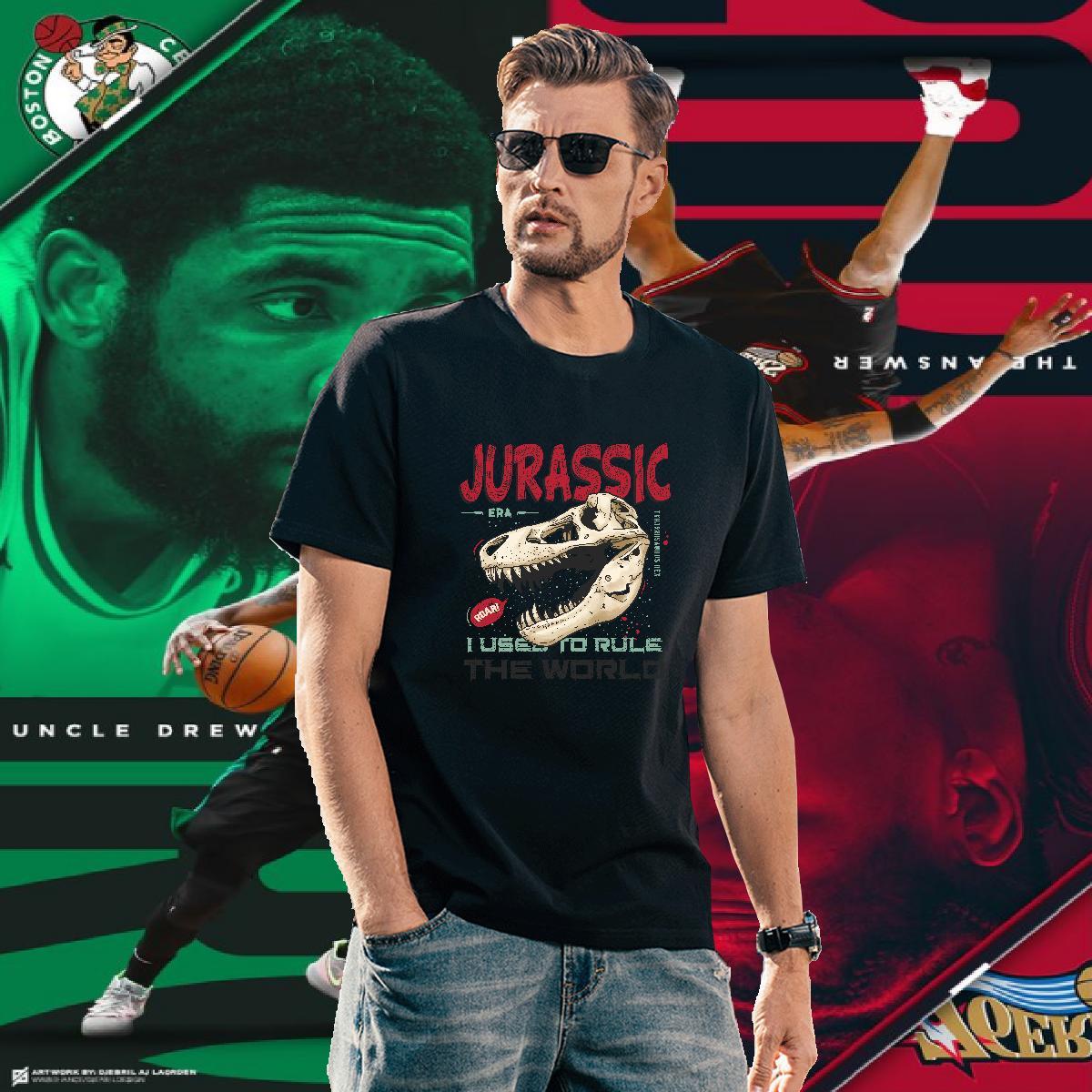 Unisex T-Shirts dinosaur Breathable Crew Neck Daily Outfit Anime 230g Cotton Tshirts Customized Tee Shirt