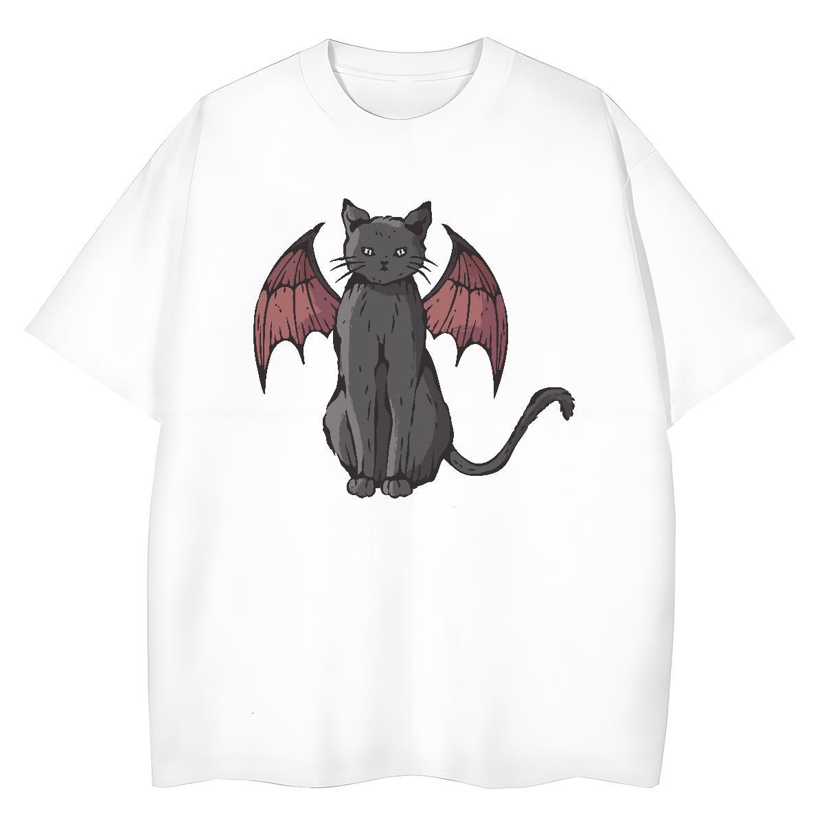 Free Shipping T-Shirts for Men cat Crew Neck Breathable Beach Oversized 3XL 4XL 230g Cotton Men Tshirts Fashion Design Tees