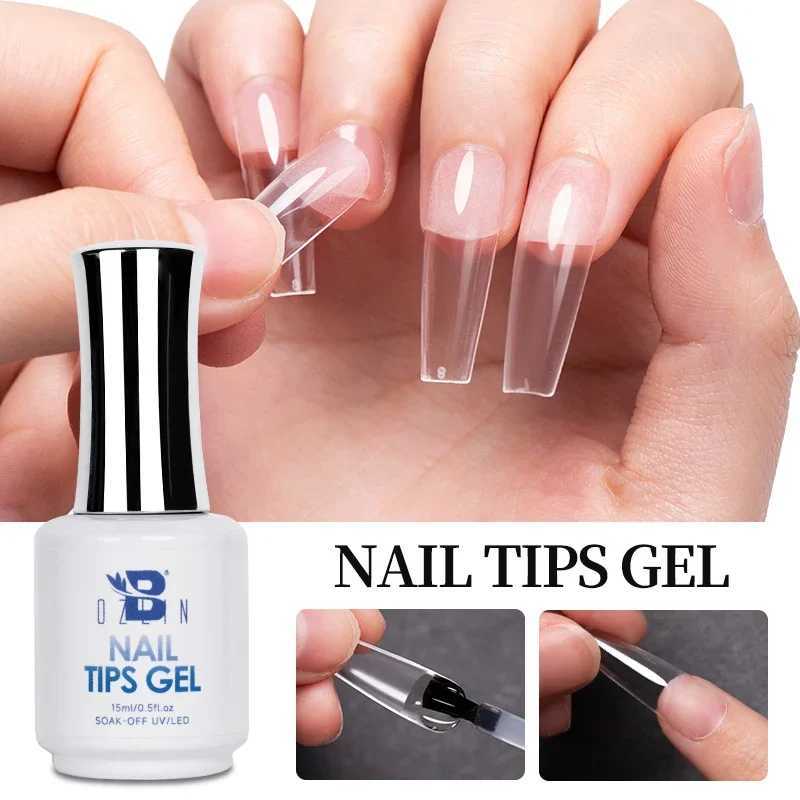 BOZLIN 15ML Nail Tips Glue Gel For Falses Nail Tips Fast Extension 3 IN 1 Function Nails Art Transparent Gel Polish Soak Off UVM240814