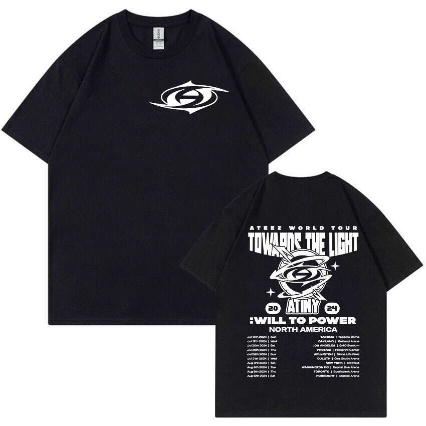 Towards Ateez The Light Will To Power World Tour New T Shirts Men Hip Hop Kpop Fashion Oversized Breathable Tees Streetwear ur ees