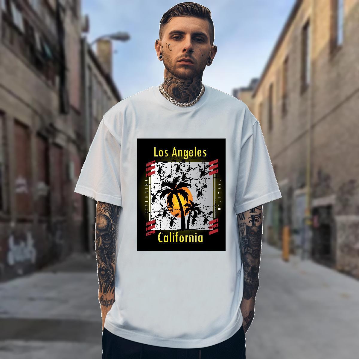 T-Shirts 230g Pure Cotton tree Casual Daily Wear Breathable Short Sleeve Oversized 4XL Men Tshirts Fashion Popular Tops