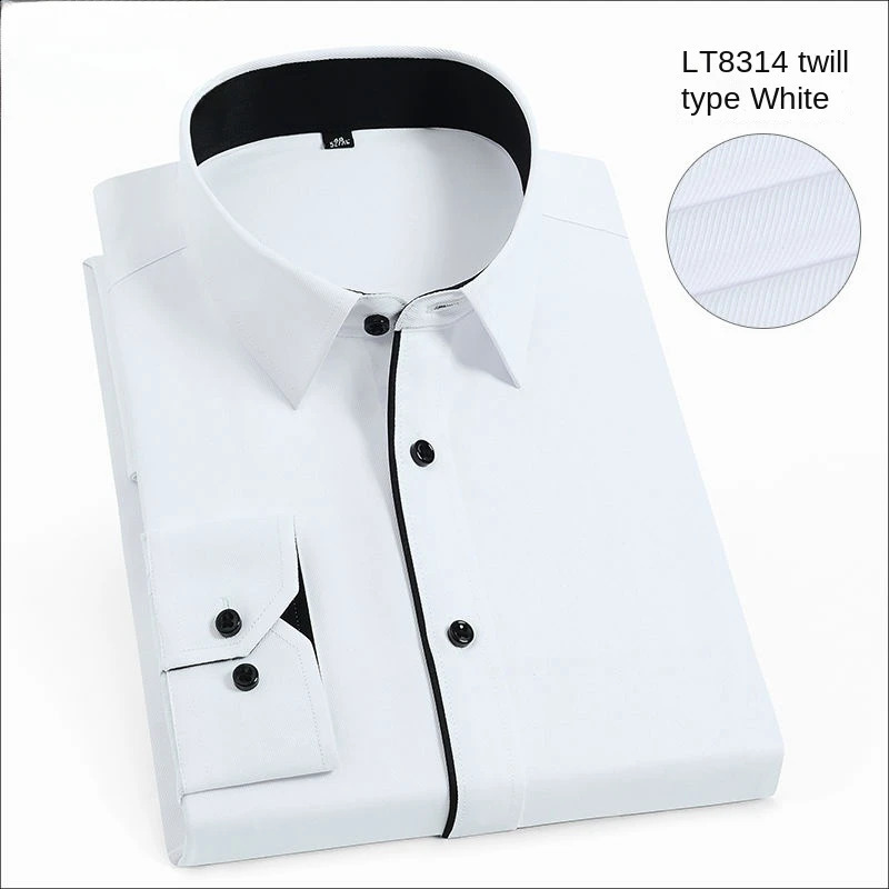 White Shirt for Men Long Sleeves Office Business Button-down Dress Shirts Casual Male Korean Fashion Slim Fit 5XL 6XL 7XL 8XL 240814