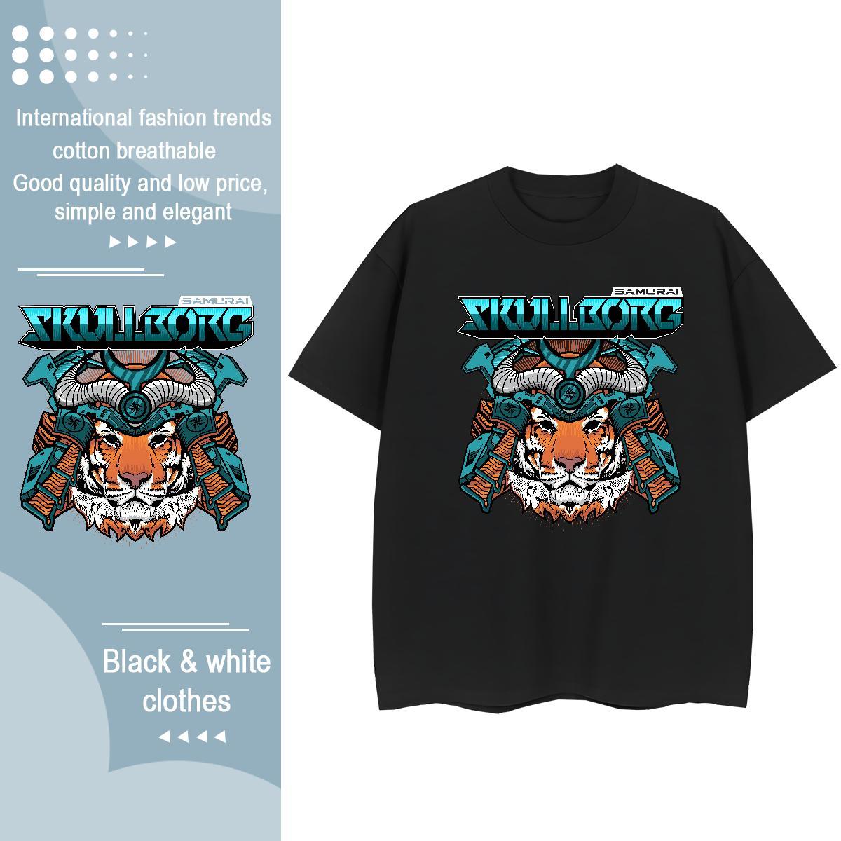 TOP Quality T Shirt For Man tiger Short Sleeve O-Neck Daily Outfit Custom Big Size 100% Cotton 230g Couples T Shirts Fashion New Clothes