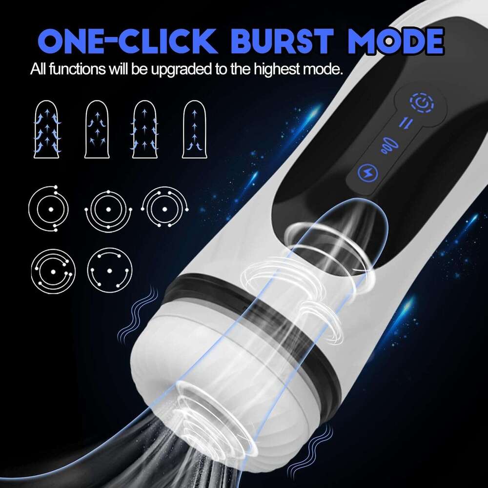 3-in-1 automatic male device with 5 thrust and 4 suction pumps and 7 vibration modes, suction pocket male massager, adult male sex toy (male device - 