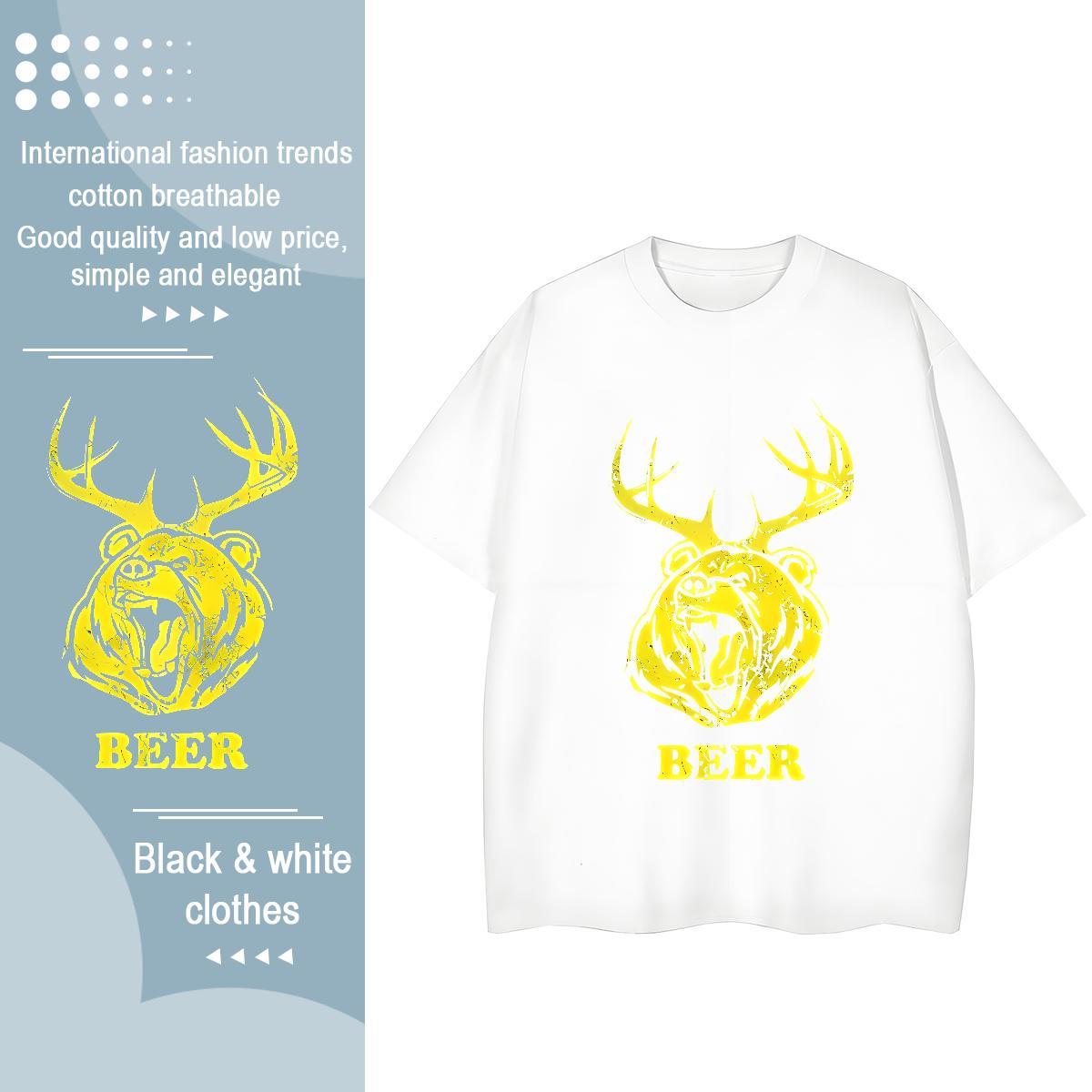 Brand Men T Shirts lion Breathable Soft Sport DIY Anime 230g Cotton Men Tshirts Fashion Tops Shirt