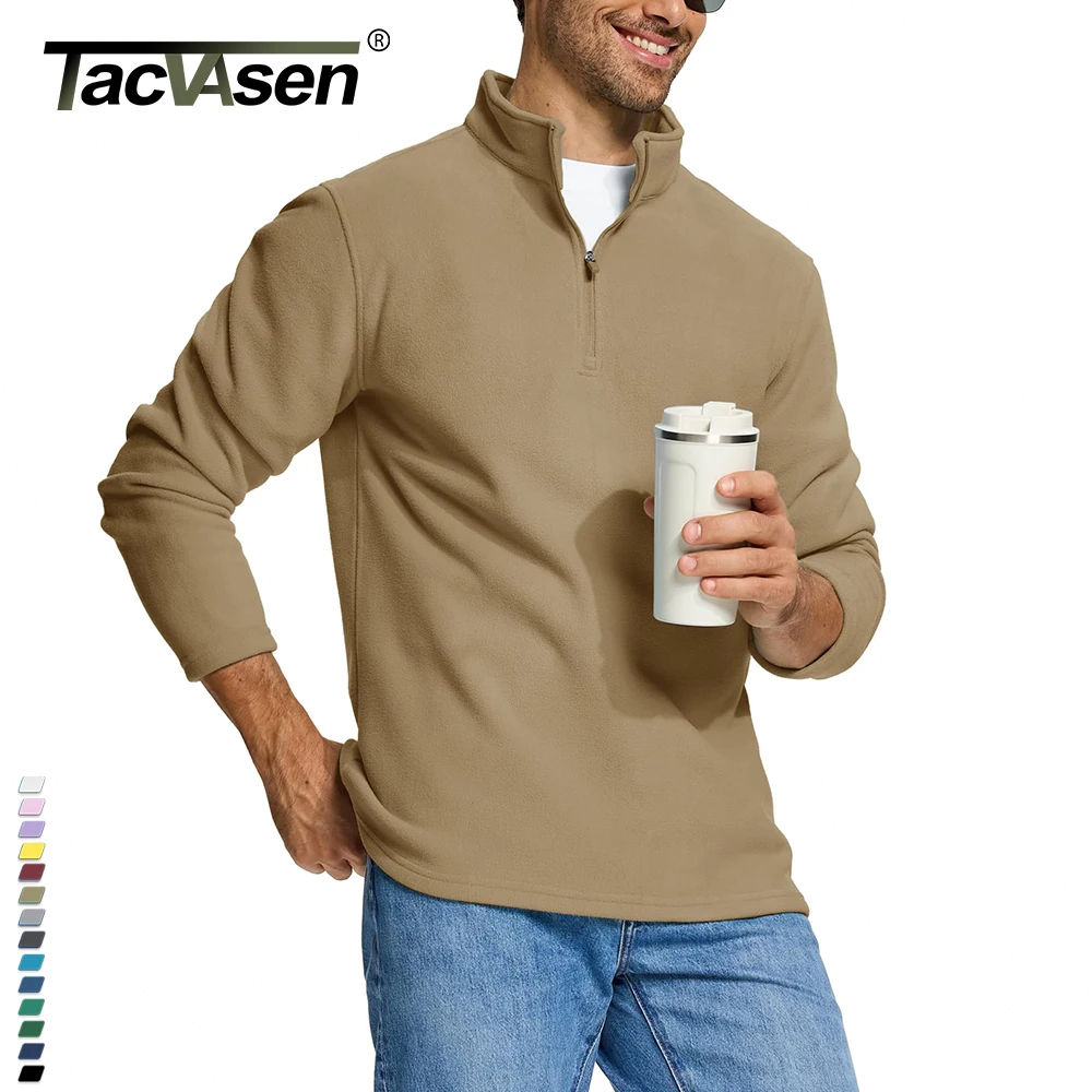 tacvasen Quarter-Zip Pullover Tops Mens Turtleneck Fleece Sweatshirts Casual Warm Sweater Athletic Running Sports Hoodie Shirts g6Qr#