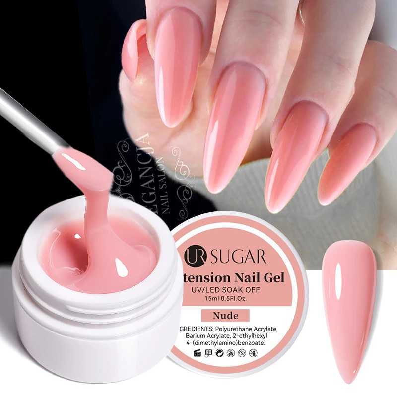 UR SUGAR Milky White Clear Pink Color 15ml Jelly Extension Nail Gel Polish Soak Off UV LED Gel Varnish Manicure Tips ToolsM240814