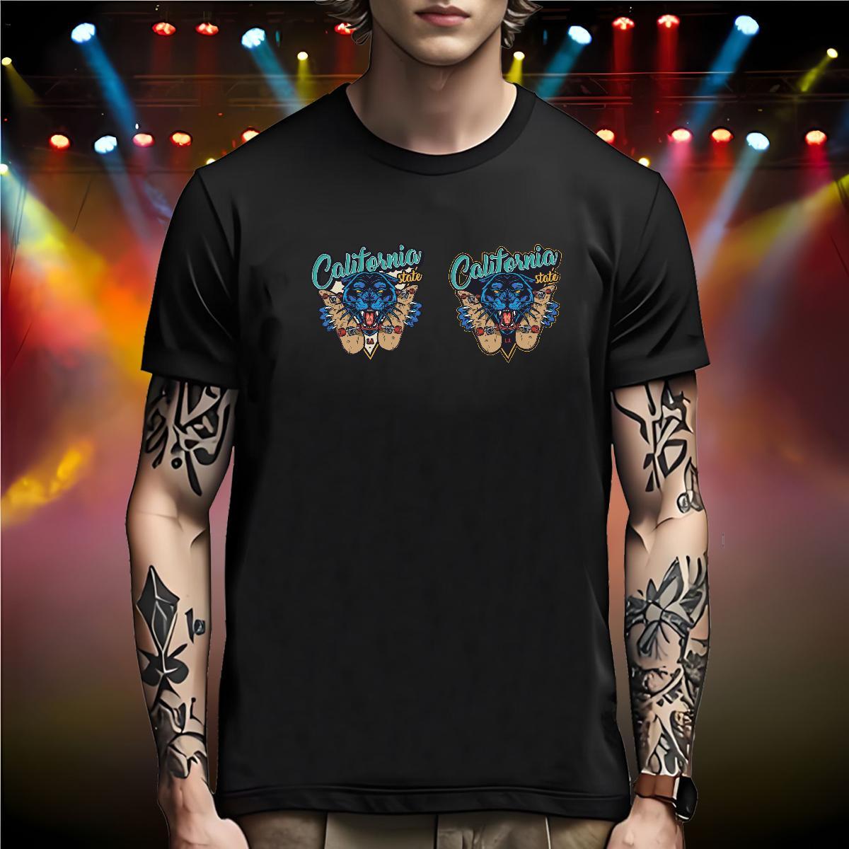 Wholesale Mens T Shirts leopard O-Neck Short Sleeve Street Casual Graphic 230g Pure Cotton Tshirt for Man Woman New Arrival Top Tees