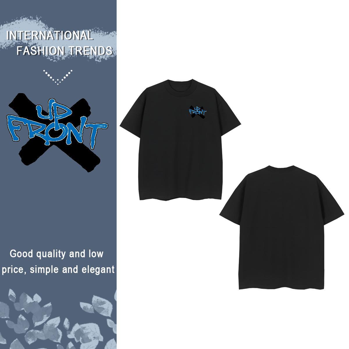 Loose Fit blue T shirt Anime Printing Street Tshirt for Man Woman 230g 100% Cotton Brand Breathable Soft Customized Clothings