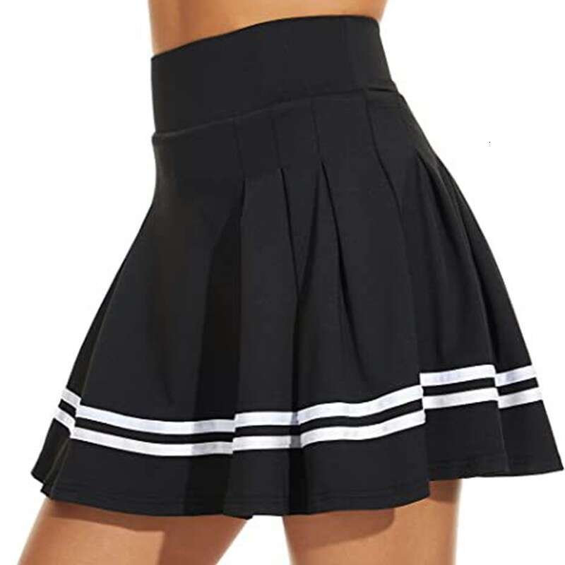 Plated Stripes Women Sports Pants High Waist Breathable Running Exercise Short Quick Dry Tennis Skirt
