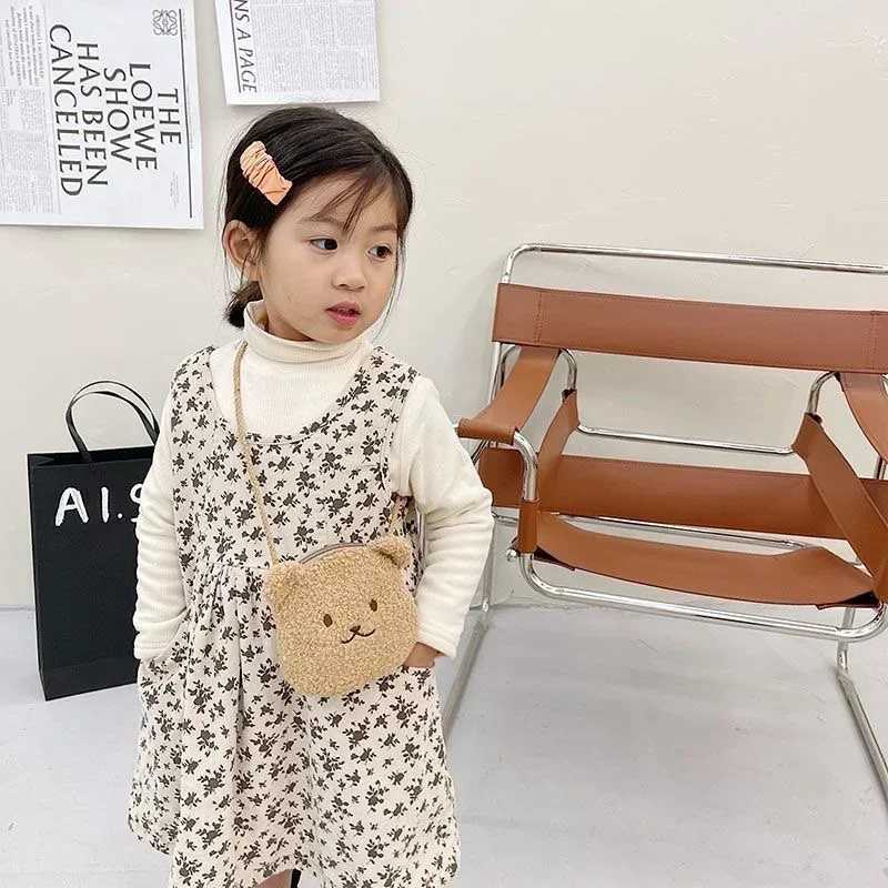 New cute cartoon animal plush cross body bag childrens coin wallet shoulder bag girls toy bag childrens fashion bag birthday gift W240813