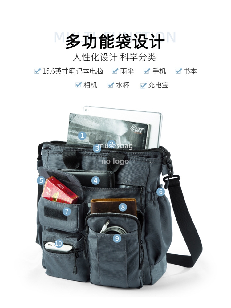 Multi-functional personality single shoulder crossbody bag Fashion casual handbag Business trip men's briefcase backpack men's bag