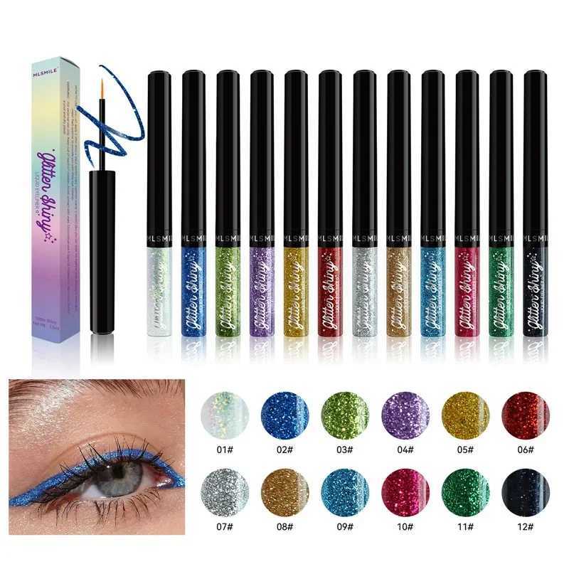 Pearlescent Eyeliner 12 Colors Glitter Liquid Eyeshadow Lying Silkworm Pencil Waterproof Lasting Sequins Flash Eye Liner Makeup Y240813