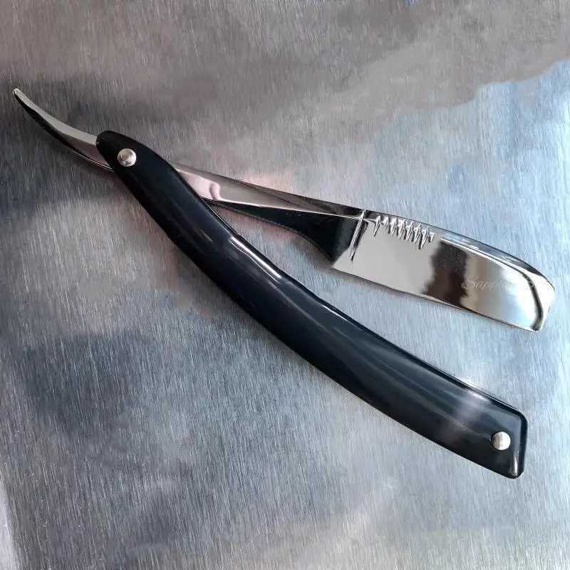 Men Shaving Barber Tools Straight Razor Beech /ABS Handle Carbon Steel Blade Manual Barber Shaver For Feather Blade G0420M240814