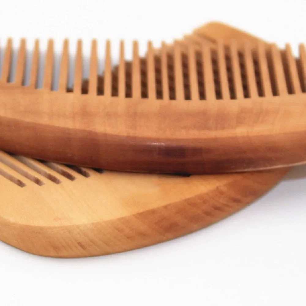 Peach solid wood comb carving Peach Wood health massage anti-static comb hair care tools beauty accessories hair salon W240813