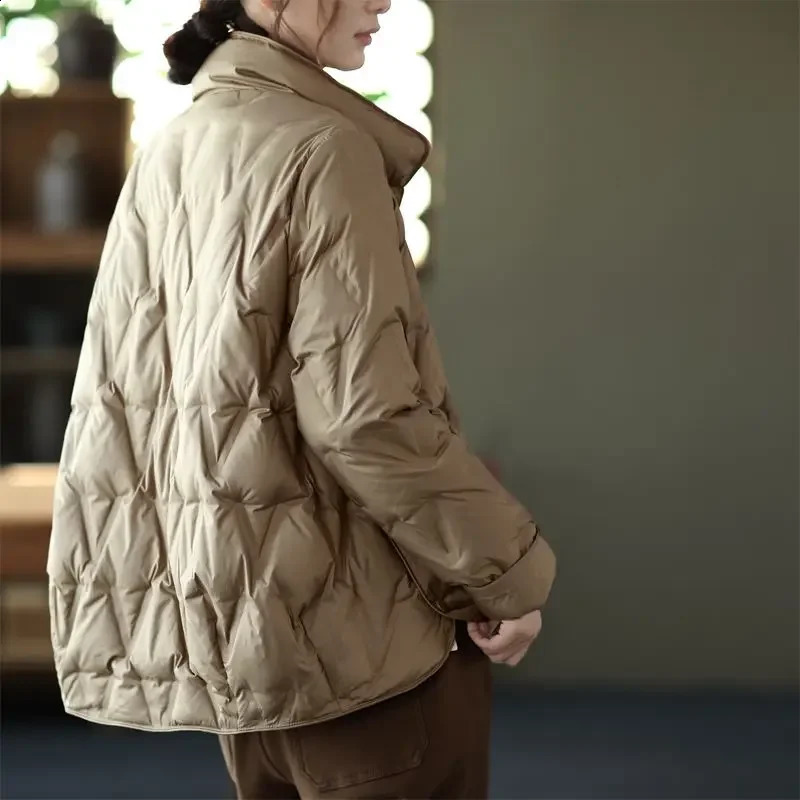 Winter Womens Jackets Cotton Jacket Warm Quilted Cold Coat Parkas Korean Fashion Womens Winter Clothing Buttons 240813