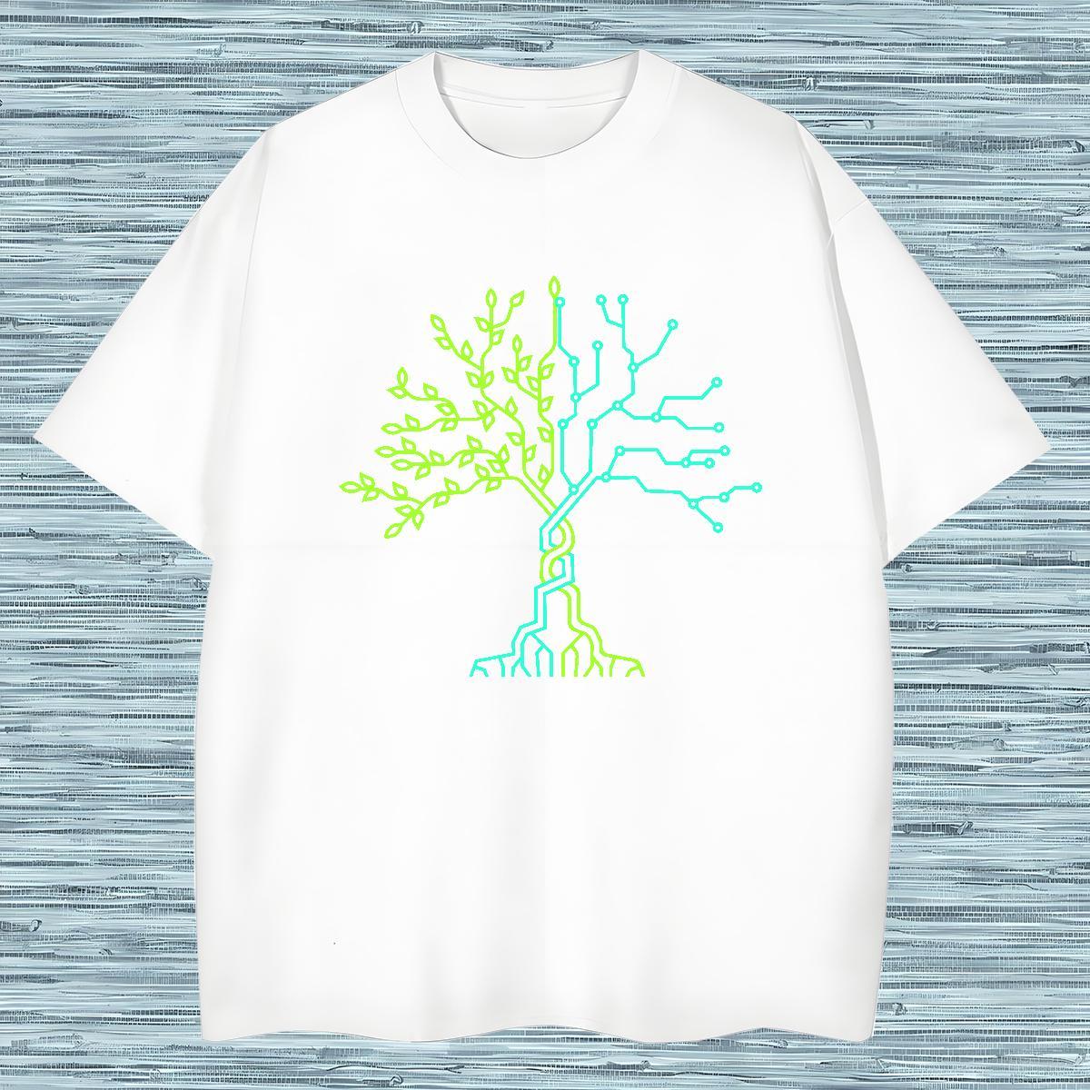 T Shirts Men 230g Pure Cotton tree Sports Casual Breathable Short Sleeve DIY Mens Tshirts Stylist High Quality Tee Shirt