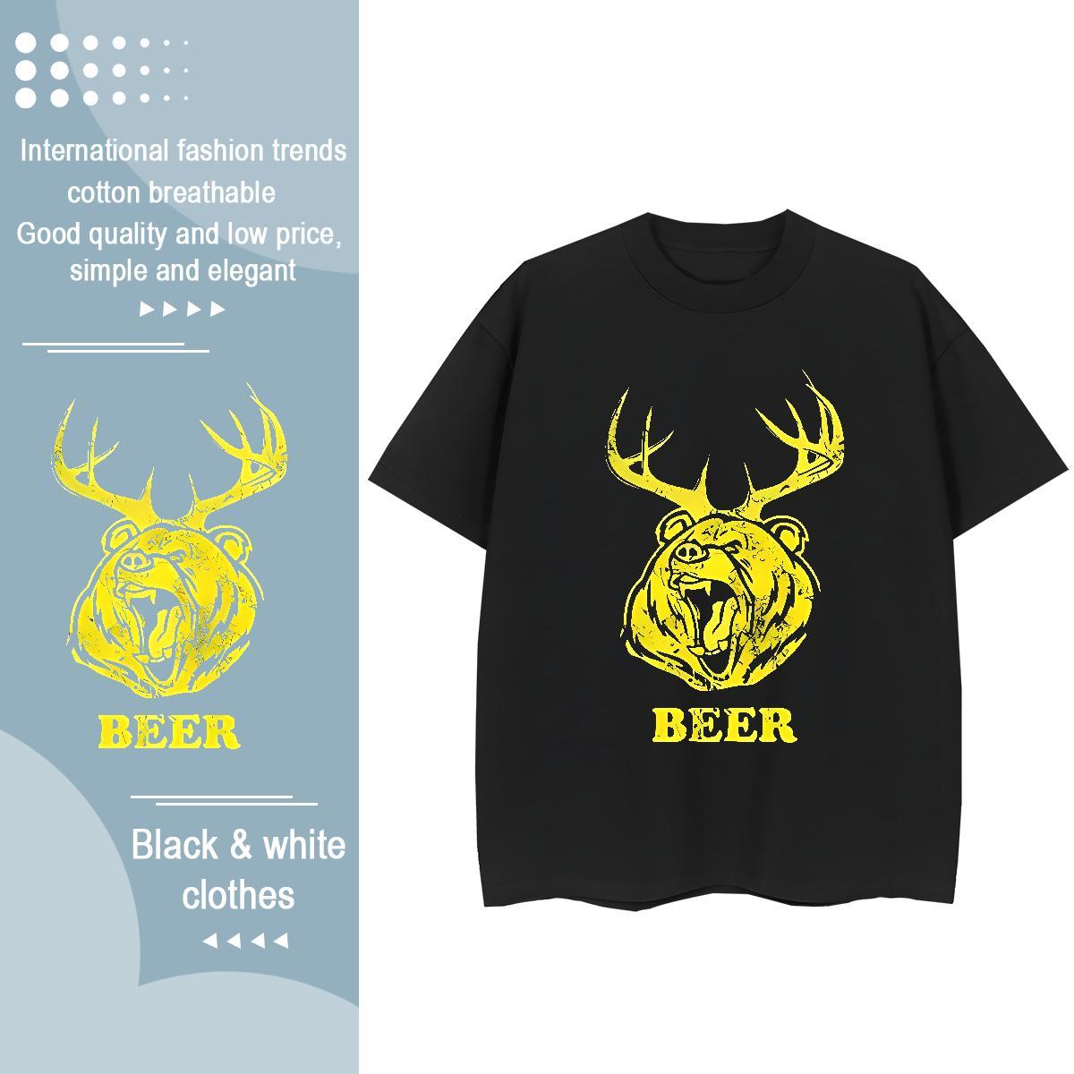 Brand Men T Shirts lion Breathable Soft Sport DIY Anime 230g Cotton Men Tshirts Fashion Tops Shirt