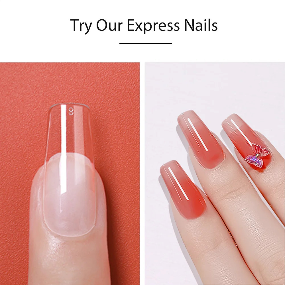 Beautilux Express Nails 552pcsbox Oval Stiletto Almond Square Coffin French False Fake Soak Off Gel Nail Tips American Capsule 240810