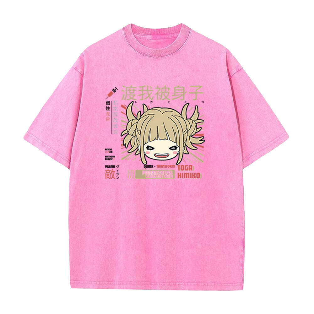 Cartoon My Hero Academia Himiko Toga T-shirts For Men Women High Quality Cotton T Shirts Short Sleeve Oversized Tees Clothing ees