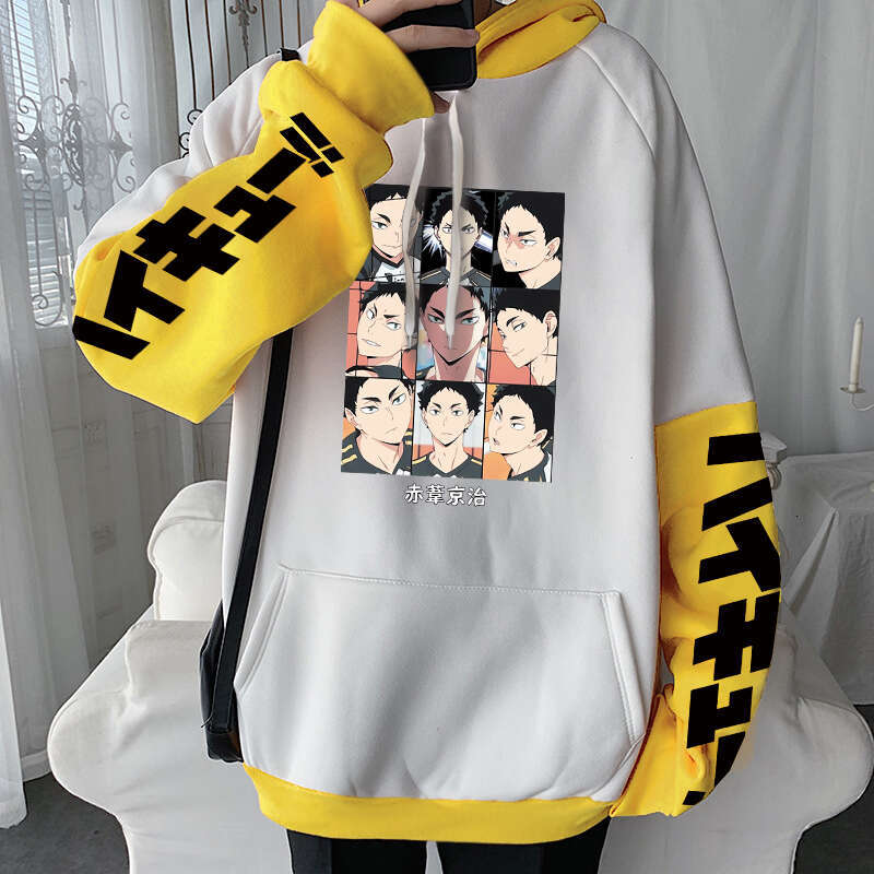 Haikyuu Anime Hoodies Funny Akaashi Keiji Nine Forms Of Cartoon Printed Sweatshirt Unisex Oversize Winter Long Sleeve Streetwear