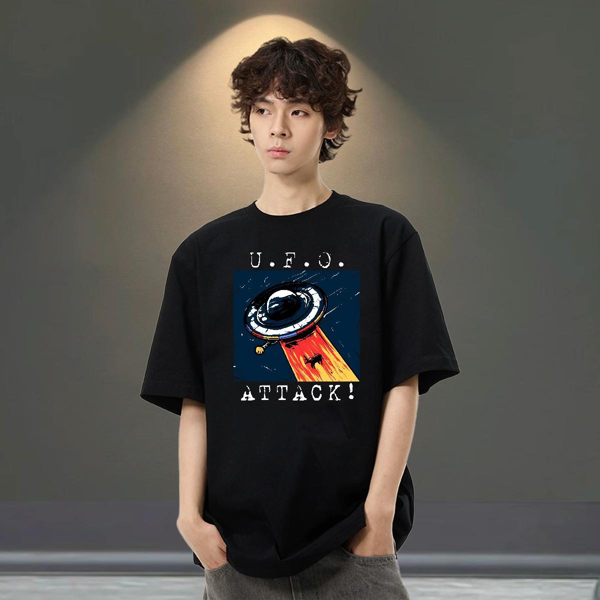 Soft Men Tees Street Wear 230g 100% Cotton Custom Print Oversized Breathable Crew Neck ET T shirt DIY Clothes