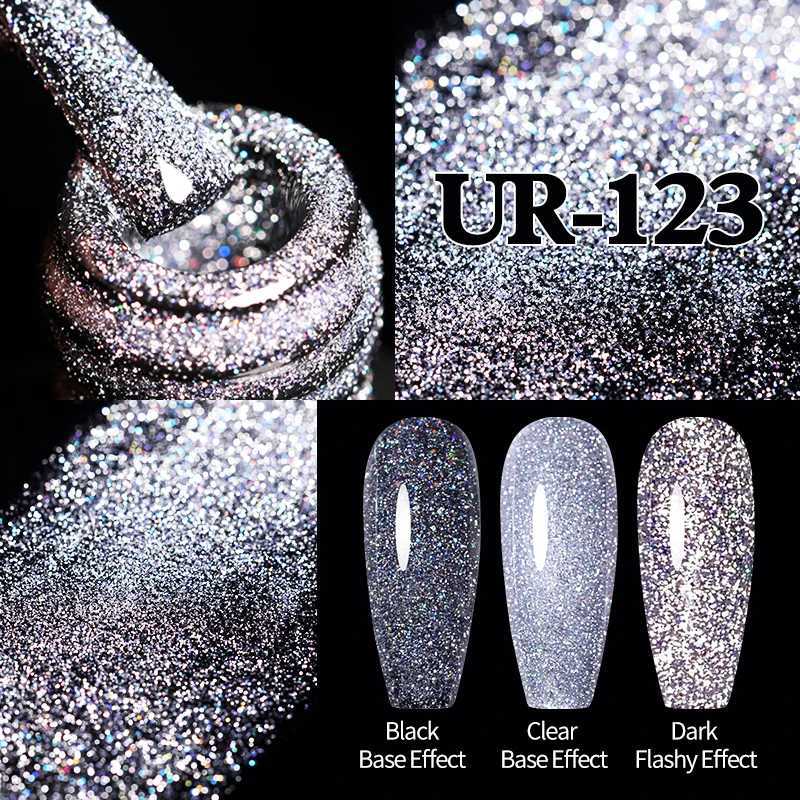 UR SUGAR 7.5ML Sparkling Reflective Glitter Gel Nail Polish Champagne Gold Sliver Manicure Semi Permanent UV Varnish Nail ArtM240814