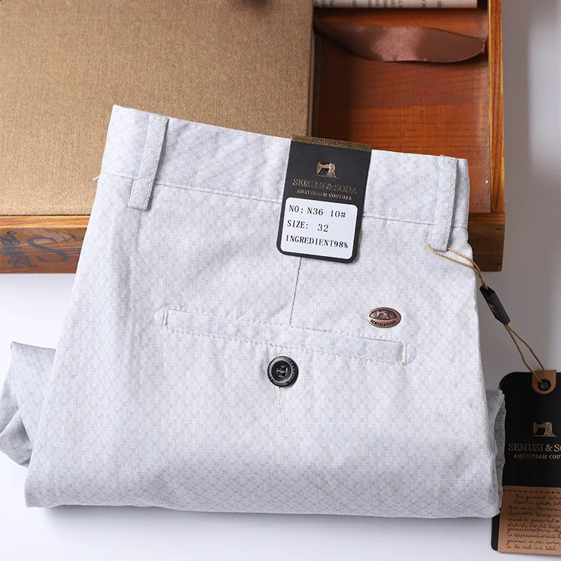 Thin Summer Plaid Pants Men Straight Skinny Korea Style Clothes Men Pants White Office Dress Trousers for Male 240814