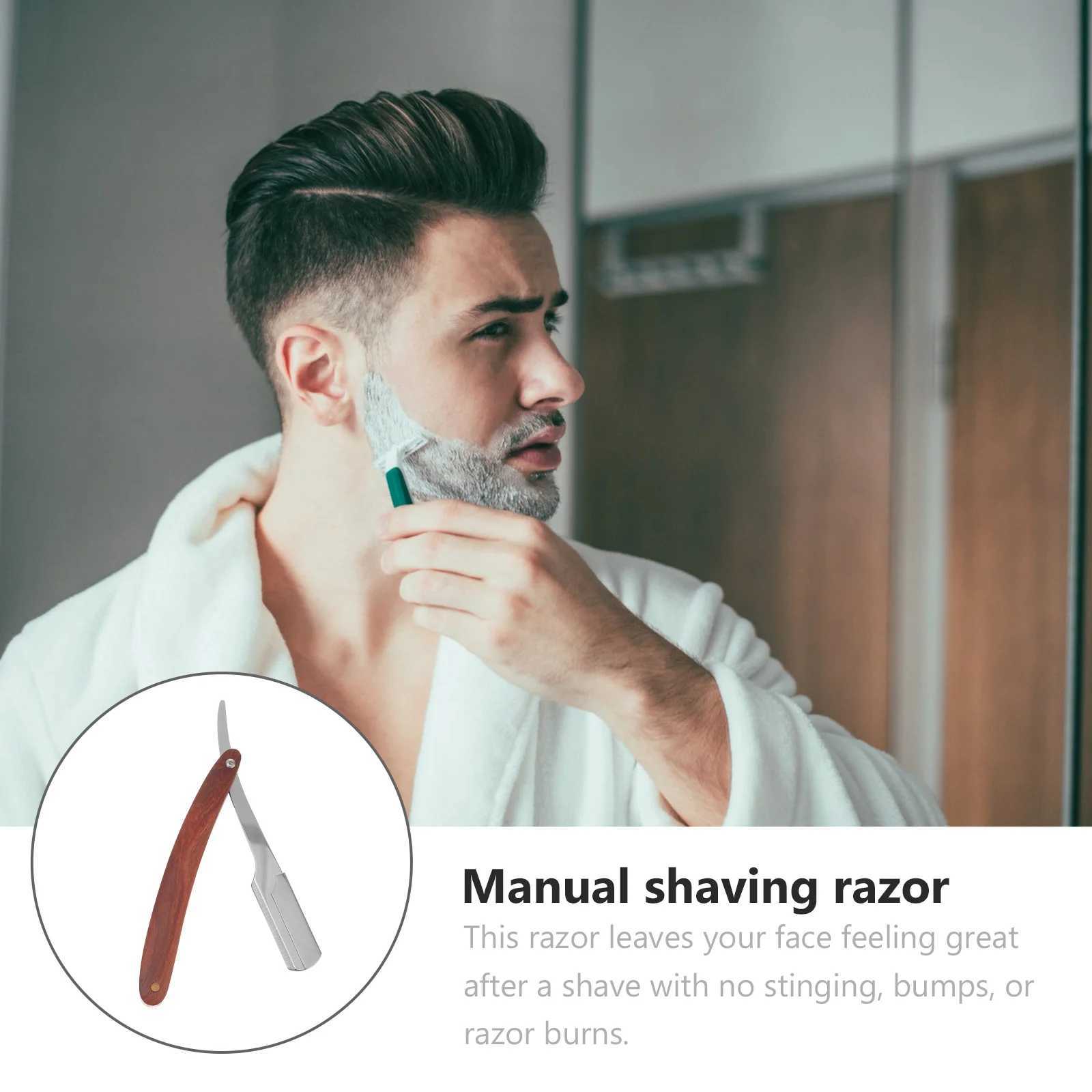 Shaver for Men Razor Manual Shaving Stainless Steel Straight Barber ProfessionalM240814