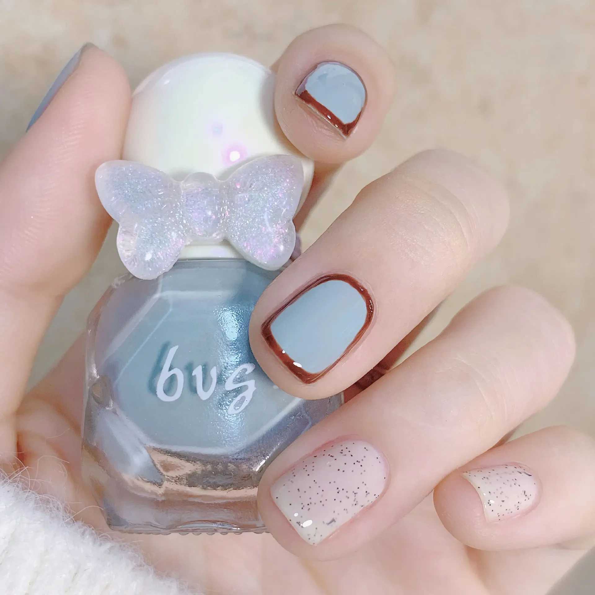 Pearlescent Water-based Nail Polish White No Baking Can Tear Bright Color Nail Frosting Nail Care Polish Without Baking LampM240814