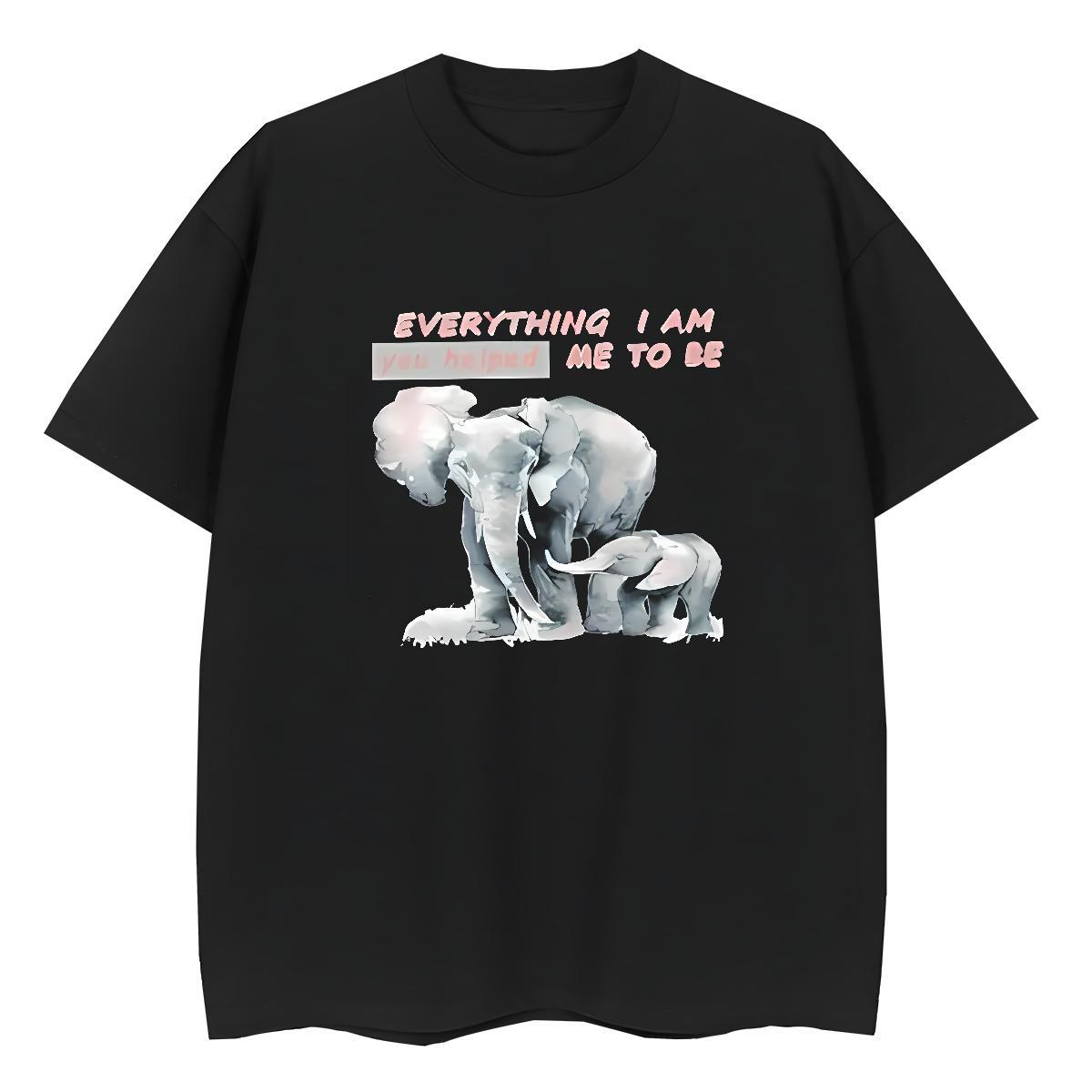 Brand T shirt Elephant Breathable Soft Casual Beach Graphic 230g 100% Cotton Couples T Shirts Stylist Tees