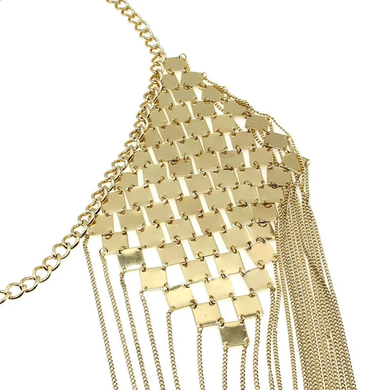 MANILAI Bohemian Punk Statement Necklaces Collar Shoulder Chain Long Pendant Sexy Body Jewelry 240813
