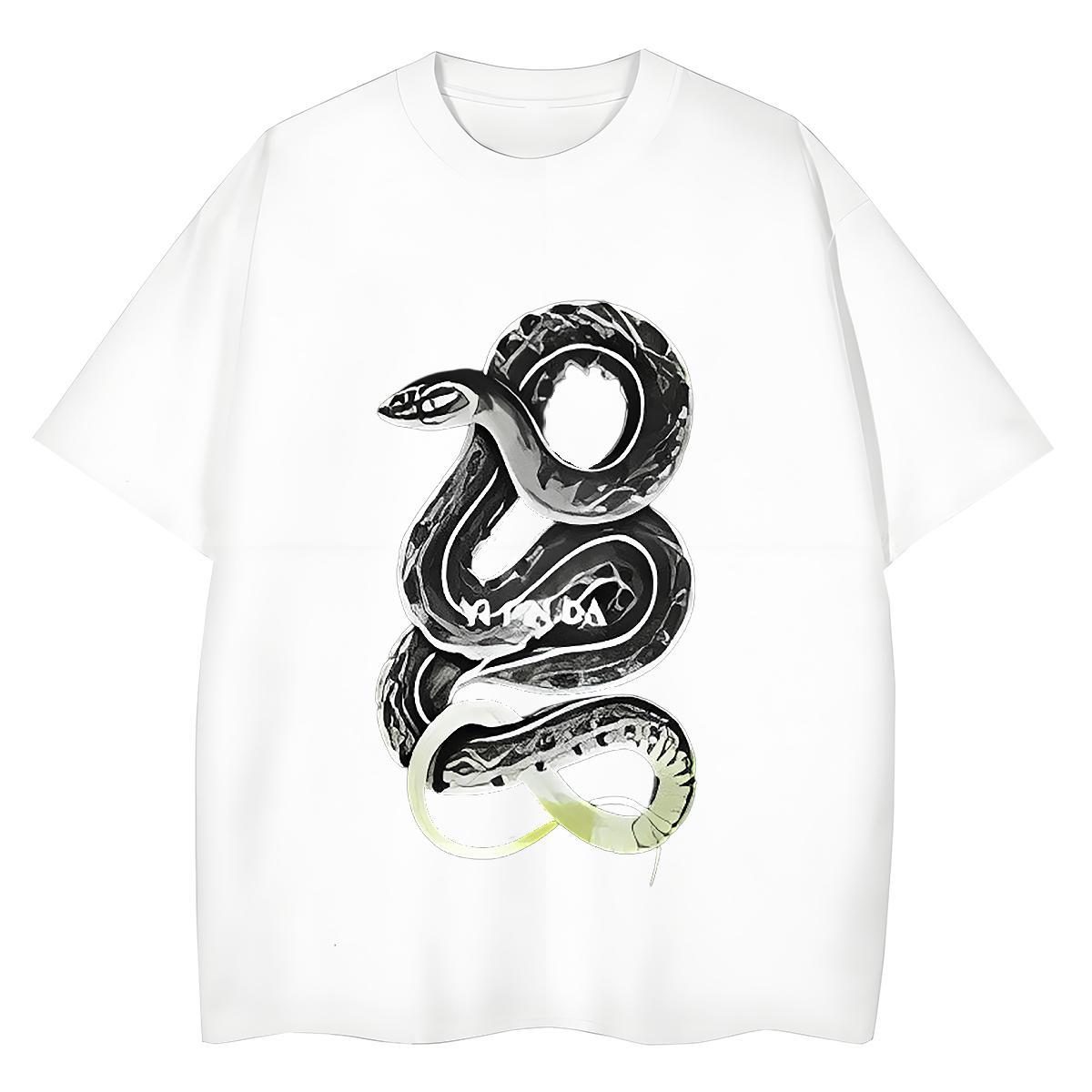 Soft T shirt snake Breathable Soft High Street Hip Hop Custom Printed 230g 100% Cotton Tshirt for Man Woman Designer Fashion Tshirts