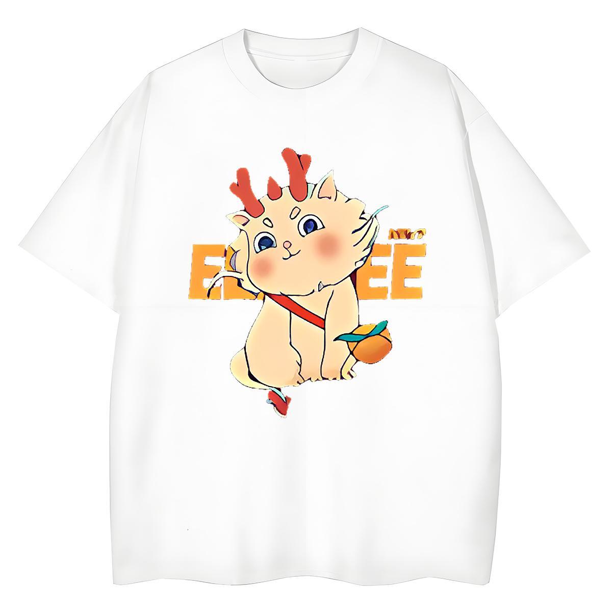 Comfortable T Shirts Men cute O Neck Short Sleeves Home Outdoor DIY Anime 230g Pure Cotton Men Clothes T-Shirt 2024 Tees