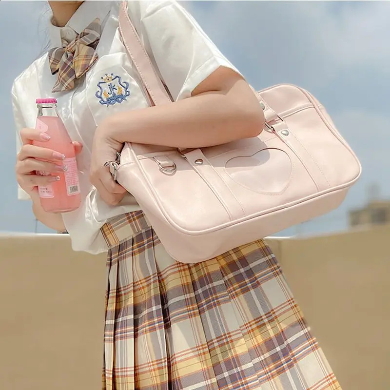 Anime Japan Style Loliat JK HandBags Briefcases Female Students School Heart Shoulder Bags Bookbags ItaBags 240813
