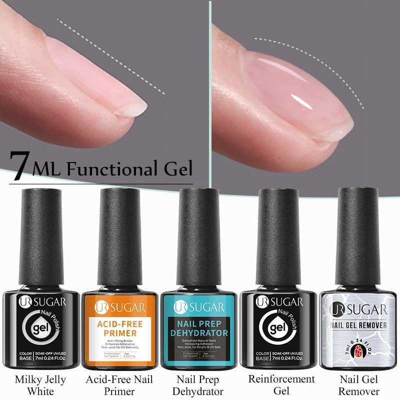 UR SUGAR 7ml Reinforcement Gel Nail Polish Function Gel Thick Base Gel Top Coat Transparent Soak Off UV LED Nail Art ManicureM240814
